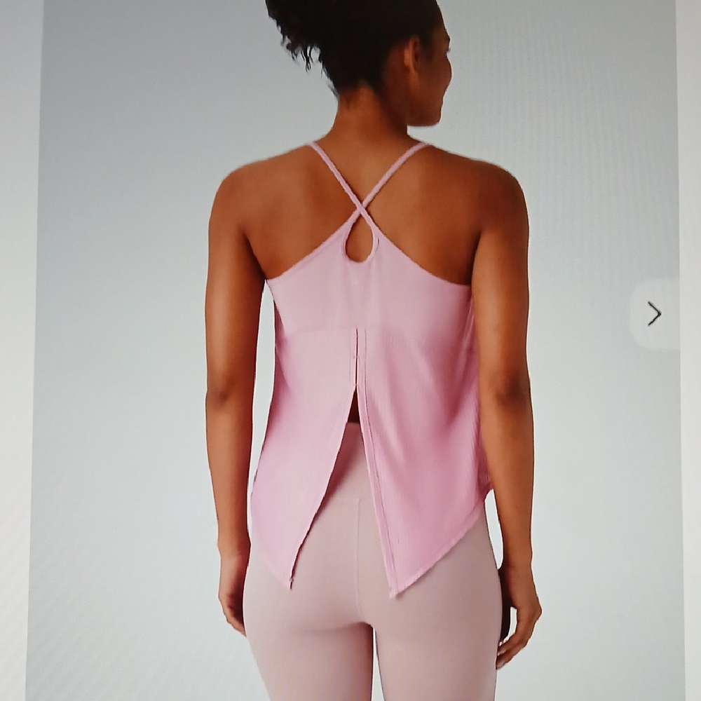 46H Hem Quick Dry Yoga Cami Top Color Pink